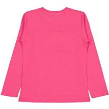 Civil Girls Civil Kız Çocuk Sweatshirt 6-9 Yaş Uzun Kollu Koyu Pembe Good Vibes Only Baskılı