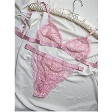 Rozenin Lingerie Balensiz Bant Detaylı Dantelli Bralet Sütyen Takımı
