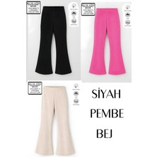 Belya Kids Wear 3 Lü Paket Pamuğa Pamuk Kız Çocuk Fitilli Tayt