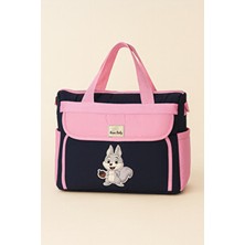 Rain Baby Sincap Desenli Pembe Bebek Bakım Çantası Kullanışlı Tekstil Omuz Çantası