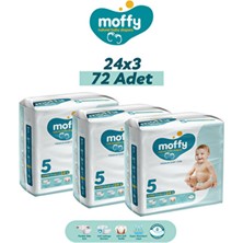 Moffy Twin Junior 5 Beden Bantlı Bebek Bezi 11-25 kg 72 Adet (24X3) Üstün Koruma Sağlar