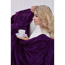 Mislina Home Deluxe Wellsoft Tv Battaniyesi - 4 Mevsim Peluş Polar Battaniye Mor 100X150 cm