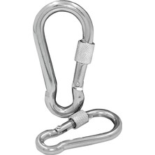 Daytona Karabina Vidalı Kilitli 7 mm Yaylı Kanca Paslanmaz Çelik Kilit, Tırmanma Dağcılık Kamp Ekipmanları Salıncak Hamak Anahtar Askı Kilidi x 2 Adet