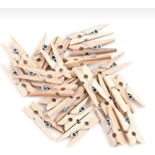 Ranüş Home Ahşap Mandal, Tahta Mandal 24 Adet, Çamaşır Mandalı