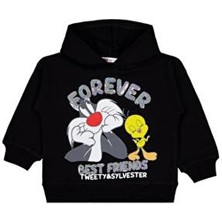 Looney Tunes Kadın Siyah Kapüşonlu Sweatshirt 2-5 Yaş Uzun Kollu Regular Fit