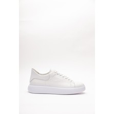 YT 25155 Erkek Beyaz Deri Bağlı Sport Ayakkabı