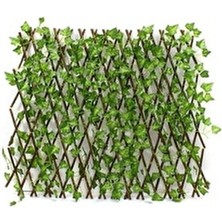 Defne Decor Yapay Sarmaşık Çit 3x1.2 Cm, Bahçe Balkon Çiti Ahşap Akordiyon Çit