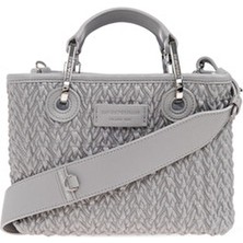 Emporio Armani Kadın Örgü Desenli Çapraz Omuz Askılı Gri Omuz Çantası EW000382 AF18941-U8028