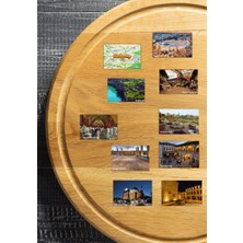 Tasarımistan Gaziantep Magnet Seti 10 Adet 8,5x6 cm Tarihi ve Kültürel Yerler Serisi Mıknatıslı