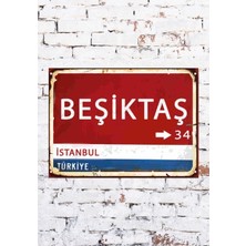 Tasarımistan Retro Beşiktaş Tabelası 10X15 cm Mıknatıslı Magnet
