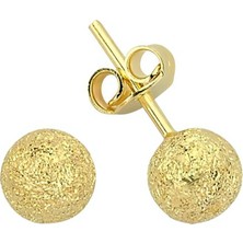 Zeya Kuyumculuk 14 Ayar Altın Simli Top Küpe