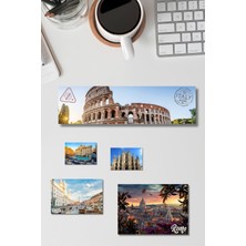 Tasarımistan Italya Roma Şehir Buzdolabı Magnet Seti 5 Farklı Fotoğraflı