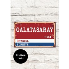 Tasarımistan Retro Galatasaray Tabelası 10X15 cm Mıknatıslı Magnet