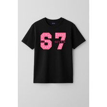 Mixxi Fashion Six Seven 67 Baskılı Kısa Kollu Kız Çocuk Tişört (4-13 Yaş)