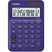 Casio MS-20UC N-Dc Mini A Mor Hesap Makinesi Ekran Tipi LCD Fonksiyonel Tasarım