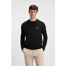 Boss Erkek Organik Pamuklu Uzun Kollu Siyah T-Shirt 50506365-001