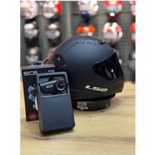 LS2 Rapıd 2 Race Mat Siyah Kask Polikarbonat Malzemeden Gürültü Azaltıcı Bluetooth Kulaklıkla Uyumlu