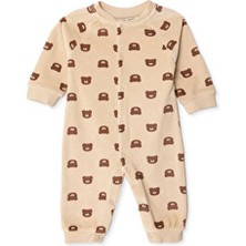 Ebebek Hello Baby Hellobaby Erkek Bebek Yenidoğan Kadife Patiksiz Tulum Kadife Bisiklet Yaka Uzun Kol Patiksiz Paça