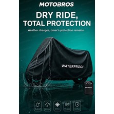 Motobros Motoshield-X Siyah Motosiklet Branda L Beden Su-Toz Geçirmez Motor Branda Motor Çadırı Motor Kılıfı
