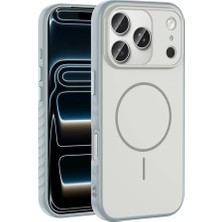 iPhone 17 Pro Kılıf M-Safe Şarj Özellikli Zore Tea Kapak - Gümüş