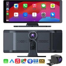 Teknodayım 4K Ultra Araç Içi Ön ve Arka Kameralı Ekran Hd 2 Kameralı Torpido Üstü Araç Multimedya
