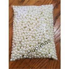 Hobimos 500GR 8mm Krem Renk A Kalite Plastik Inci Boncuk, Takı Yapım Boncuğu - Toptan