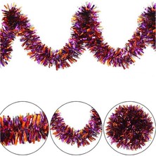 Go İthalat Mor Turuncu Renk 4 cm Genişlik Garland Çift Renk Sim Süs 180 cm (784)