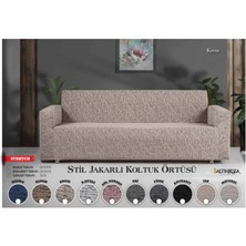 Bella Home Altınkoza Çekyat Stil Strech Koltuk Örtüsü (3+3) - Likralı - Lastikli - Oturma Grubu