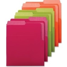 Organize Up Ağır Dikey Dosya Klasörleri, Çift Sekmeler, Harf Boyutu, Parlak Tonlar, Paket Başına 6 (75406)