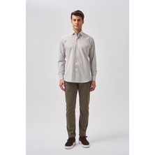 Bisse Bisse Studio Erkek Uzun Kollu Italyan Yaka Kahve Cepsiz Gömlek BSGMCZG25551_D11