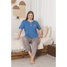 Asel Büyük Beden Likralı Penye Pijama Takımı