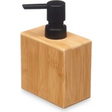 1 Adet Büyük Bambu Ahşap Sıvı Sabunluk Paslanmaz Pompalı Modern Mutfak ve Banyo Sabunluğu 100 ml - Gavm
