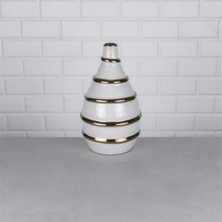 Hinora Gold Spiral Desen Tombul Porselen Vazo 20X20X33CM Tekli Satılır