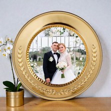  gold metal tabak kişiye özel fotoğraf baskılı altın plaket hediye dekoratif ürün 25 cm