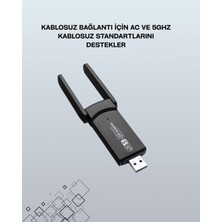 Teknodayım Yüksek Hızlı 1200 Mbps Çift Bant USB Wifi Adaptör – Güçlü Sinyal, Geniş Uyumluluk