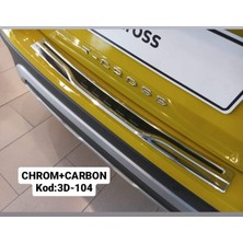 ExpoTürk Renault Megane 4 Sedan 3D Arka Tampon Üst Koruma Eşiği Krom+Karbon