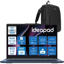 Lenovo Ideapad Slim 5 16IRH10  Intel Core I7-13620H 64GB Ddr5 2tb SSD Intel® UHD Graphics 16" Wuxga (1920X1200) IPS 300NITS WIN11PRO Taşınabilir Bilgisayar 83HS00B4TRP24+ZETTAÇANTA