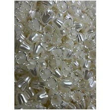 Beilys Cosmetics & Accessory 100 Adet Beyaz Lale Inci Delikli Dikme Inci Boncuk B:12