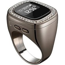 Mi7a Elektronik Tesbih Yüzük 18 mm Zirkon Taş Detaylı Zikirmatik