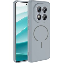 Ecruz Redmi Note 14 Pro 4g Kılıf M-Safe Şarj Özellikli Zore Meta Kapak - Titanyum-Gri