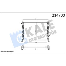 Kale 0133302AB - Radyatör Albea 1.3 Jtd-Palıo Ym-Strada 06 Ac 520×395X42 2 Sıra Alb Sistem