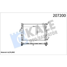 Kale 0520221AB - Motor Su Radyatörü Renault Megane Iı 02 Scenıc 03 1.5-1.9dci/1.4-1.6-2.0 16V Ac Klimasız Mek 590×455X32 1 Sıra Alb
