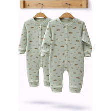 Can Baby Organik Pamuk 2'li Bebek Tulum Seti 0-3 / 3-6 Ay