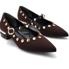 Kindep Lili (Park Moda) Trok Detaylı Günlük Kadın Ayakkabı Kahve