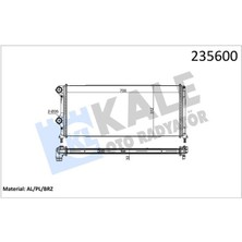 Kale 0137011AB - Radyatör Doblo 1.9 Jtd-1.3mtj Mek Ac Klimasız 700×305X38 1 Sıra Alb Sistem -46807378