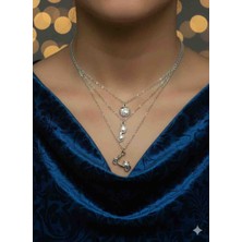 Uno Di Famiglia 3'lü Charm Kolye Seti , Dünya Figürlü Kolye , Gözlük Figürlü Kolye , Motosiklet Figürlü Kolye