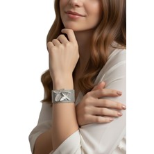 Nadide Aksesuar Hasır Bileklik Kelebek Detaylı Gümüş Hsr-Blklk-Klbk-Dtyl-Gms