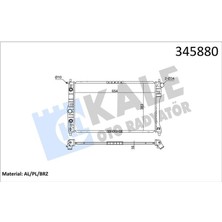 Kale 345880 - Radyatör Chevrolet-Daewoo Nubıra 00 Ac /- Otom. 655×378X16 Al/pl/brz