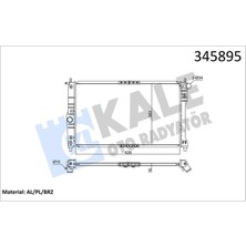 Kale 345895 - Radyatör Daewoo Lanos 1.4-1.5-1.6 97 635×382X16 Ac Mek Al/pl/brz