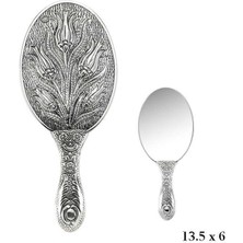 Erseyy 925 Ayar Gümüş Lale Motifli El Aynası